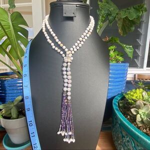 Vantel Pearl Co.  Such a Tease Lariat Necklace
